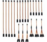 YUNIQUE GREEN-CLEAN-POWER Lot de 21 câbles Y Servo d'extension 1-to-2/1-to-3 - Câbles d'extension Servo JR 3 broches - Longueurs 10/15/30 cm pour RC Auto, Drones, Hélicoptères
