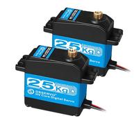YUNIQUE GREEN-CLEAN-POWER - Servo de Direction RC 25KG, 7.4V à Haute Couple | Engrenages en Acier Inoxydable | Étanche, Mouvement 180° | pour Voitures Robotiques, Projets DIY, Plastique