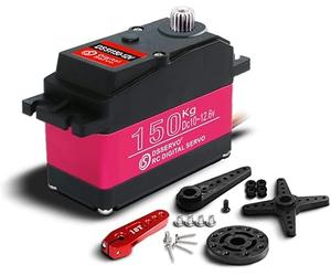 YUNIQUE GREEN-CLEAN-POWER - Servomoteur DS51150 12V 150KG | pour Robotique et Modélisme | Haute Couple 173kg-cm, Vitesse 0.19 sec/60° | Idéal pour Camions Robotisés, Voitures Baja 1:10, Métal