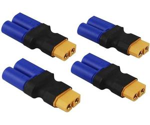 YUNIQUE GREEN-CLEAN-POWER - Set de 4 Adaptateurs XT60 Femelle à EC5 Mâle | Connecte Les Batteries LiPo aux dispositifs RC | Idéaux pour Avions, Voitures, hélicoptères, Jaune, Plastique