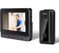 Yunir Caméra de Sonnette WiFi sans Fil, Caméra de sécurité Grand Angle 8MP 1080P 170° avec Microphone Appel Vidéo, Sonnette Vidéo à Vision Nocturne à 2 Voies pour la Surveillance à