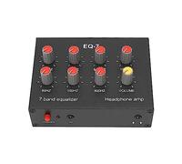 Yunir Égaliseur Sonore 7 Bandes, Entrée de Sortie, Interface Double Canal 3,5 Mm, égaliseur Sonore Numérique, avec Adaptateur de Ligne d'alimentation, pour Voitures