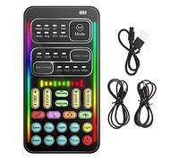 Yunir Ensemble de Changeur de Voix, Déguiseur Sonore Multifonctionnel Portable avec 8 Effets Sonores pour Diffusion en Direct sur Ordinateur de Téléphone Portable Noir