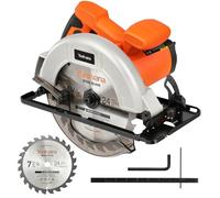 Yunirvana 1400W Scie circulaire, Scie Circulaire pour le bois, 6000 RPM, Profondeur de Coupe Max: 62 mm (90°) et 48 mm (45°), moteur en cuivre pur, Lama 185 mm