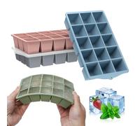 YUNISS Moule à Glaçons, 4 Pièces de 15 Compartiments Bac à Glaçons en Silicone, Glçons Carrés 3cm, DIY Réutilisable Bacs à Glaçons Empilables Sans BPA pour Cocktails, Whisky, Vin, Fruits