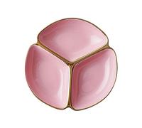 YunJove Assiette Compartimentée, Assiette En Céramique de 22,9 Cm de Diamètre, pour Un Repas équilibré, ROSE