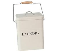 YunJove Boîte de Rangement Robuste En Fer avec Poignée de Transport et Pelle pour Distributeur de Savon, Boîte de Rangement pour Riz, pour Le Lavage Ménager, Blanc