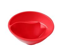 YunJove Bol à Céréales Compartimenté avec Séparateur, Bol Mélangeur, Récipient de Cuisine et de Service, Bol Isotherme avec Poignée Ergonomique Antidérapante, Rouge