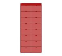 YunJove Calendrier Mensuel à Pochettes Vide avec 16 Pochettes, Organiseur Mural Réutilisable pour Le Bureau, La Maison et L'école, Rouge