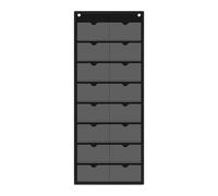 YunJove Calendrier Mensuel à Pochettes Vide avec 16 Pochettes, Organiseur Mural Réutilisable pour Le Bureau, La Maison et L'école, Noir