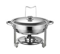 YunJove Chafing Dish Buffet Professionnel avec Plateau Traiteur Inoxydable Couvercle Pratique Support Latéral pour Couvercle Plateau Chauffe-aliments Adapté à, Argent