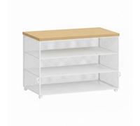 YunJove Couvercle de Rangement de Cuisine Boîte de Stockage Cuisines Vaisselle Support Métallique Respirant Solution Empilable Adaptée à Servir à Domicile Réunions Entre Amis, Black, 3 Layers