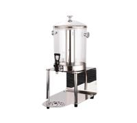 YunJove Distributeur de Boissons En Acier Inoxydable, Carafe à Jus avec Robinet et Support, Pichet à Eau pour Boissons Fraîches, Design élégant pour Bar à Dom, Argent