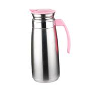 YunJove Grande Carafe à Eau avec Couvercle et Poignée, En Acier Inoxydable à Large Ouverture, étanche, Idéale pour Les Pique-niques, Les Cérémonies, Les Réuni, Rose