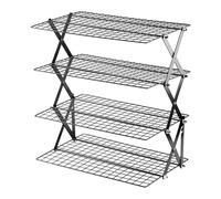 YunJove Grille Refroidissante Plateau Fer Organisateur Rangement Repliable Nettoyage Facile Adapté Cuisine Usage Domestique Jardin Rassemblement Extérieur, 4 Niveaux