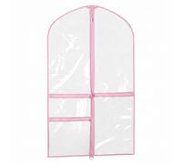 YunJove Housse de Protection pour Vêtements de Danse Enfant, En PVC Transparent, avec Poches Zippées et Poignée. Convient pour, Rose Clair