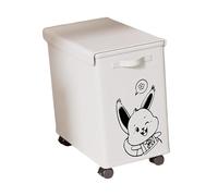 YunJove Panier à Linge à Glisser sous La Table, avec Couvercle et Roulettes, Organisateur Pratique, Chariot Roulant pour La Maison, Le Salon, étu, White Bunny L