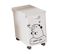 YunJove Panier à Linge à Glisser sous La Table, avec Couvercle et Roulettes, Organisateur Pratique, Chariot Roulant pour La Maison, Le Salon, étu, White Capybara L