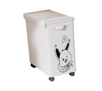 YunJove Panier à Linge à Glisser sous La Table, avec Couvercle et Roulettes, Organisateur Pratique, Chariot Roulant pour La Maison, Le Salon, étu, Lapin Blanc Xl