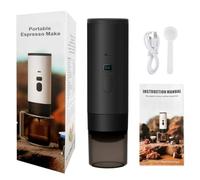 YunJove Portable avec Batterie Rechargeable et Compatibilité Capsules pour Café sur le Terrain avec Support et Tasse Intégrée pour Usage Quotidien, Noir, Mini