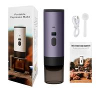 YunJove Portable avec Batterie Rechargeable et Compatibilité Capsules pour Café sur le Terrain avec Support et Tasse Intégrée pour Usage Quotidien, Violet, Mini