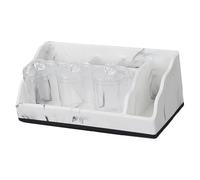 YunJove Porte-brosses à Dents Organiseur de Salle de Bain Compartiments pour Brosses à Dents et Dentifrice Bac Multifonction Maquillage Modèle En Résine avec, Blanc