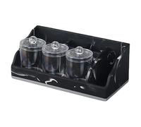 YunJove Porte-brosses à Dents Organiseur de Salle de Bain Compartiments pour Brosses à Dents et Dentifrice Bac Multifonction Maquillage Modèle En Résine avec, Noir