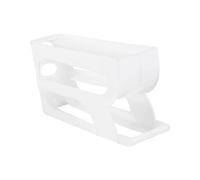 YunJove Porte-œufs à Roulettes, Support pour œufs, Boîte de Rangement Créative et Peu Encombrante, Distributeur D'œufs à Roulettes, Blanc 3 étages