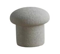 YunJove Pouf Ottoman Rond En Forme de Champignon, Recouvert de Bois et de Cachemire. Design Créatif, Idéal pour La Chambre, Le Salon, L'entrée Ou La Salle, Gris, S