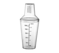 YunJove Shaker à Cocktail Transparent avec Couvercle Étanche Passoire Intégrée Graduations Précises et Matière PC Solide Adapté à La Préparation de Boissons R, 500 ML
