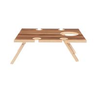 YunJove Table de Pliable Plateau Portable Bois Porteverres Supports Bouteille de Vin Conception Robuste Adaptée Gastronomie En, 30cmx24cm