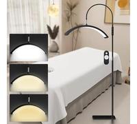 YUNJYI'S Lampadaire à Cils Demi-lune, Pliable et Rétractable Lampe pour Extension de Cils avec, 3000K-6000K,lampe esthetique professionnel pour tattoo (Lampadaire noir)
