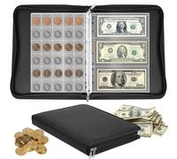 Yunkctuk Album de Collection de Pièces de Monnaie Contient 300 Pièces et 36 Billets, Classeur Piece 2 Euros avec 24 Pages, Classeur Numismatique Rangements pour Pièces de Monnaie et Timbres (Noir)