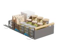 Yunkctuk Tiroir Coulissant Cuisine Extensible, Plateau Coulissant Cuisine Disponible en 2 Tailles, Tiroir Télescopique avec Poignée, Etagere Coulissante Placard Cuisine Gris (Petit)