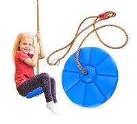 Yunlaishaocer Balancoire Exterieur, Corde à Grimper Balancoire Enfant Balancoire Enfant en Plastique pour Enfants, Disque Balançoire Suspendue pour Enfants et Adultes, Charge Max 150 kg (Bleu)