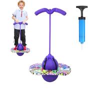 Yunlaishaocer Ballon Sauteur avec Poignée, Baton Sauteur Adulte Enfant, Capacité de Charge de 100 kg, Jeux Exterieur Enfant, Pogo Stick pour l'entraînement de l'équilibre, Ballon Fitness (Violet)