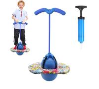 Yunlaishaocer Ballon Sauteur avec Poignée, Baton Sauteur Adulte Enfant, Capacité de Charge de 100 kg, Jeux Exterieur Enfant, Pogo Stick pour l'entraînement de l'équilibre, Ballon Fitness (Bleu)