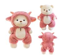 Yunlaishaocer Ours en peluche interactif de 40 cm, doux avec tenue zippée, lavable, cadeau créatif pour enfants, garçons et filles, rose