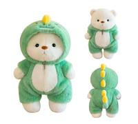 Yunlaishaocer Ours en peluche interactif de 40 cm, doux, avec tenue zippée, lavable, cadeau créatif pour enfants, garçons et filles, vert