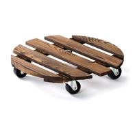 Yunlaishaocer Porte Plante a roulettes, Support Plante Roulette Ø 300 mm, Supports de Pots de Fleurs à roulettes, Capacité de 100KG, Plateau a Roulette pour Extérieur à Intérieur