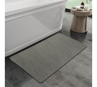 Yunlaishaocer Tapis de Bain Diatomite,40 x 60 cm Tapis de Bain Absorbant,Anti-Dérapant, Fin, Absorbant, Séchage Rapide, Résistant aux Taches pour Sol de Salle de Bain,Baignoire et Douche(Gris)