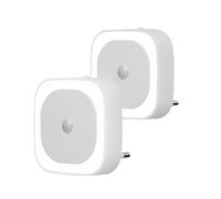 YUNLEX 2 Pcs Veilleuse LED Automatique, Lampe de Nuit à Capteur Crépusculaire, 5 niveaux de luminosité Dimmmable Veilleuse Enfant avec Prise (Blanc)