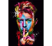 YUNLINZI Peindre par Nombre pour Adultes DIY Ensemble Complet Peinture à l'huile Kit avec Brosses et Peintures Acryliques Portraits colorés de David Bowie 16 * 20 Pouces -sans cadre