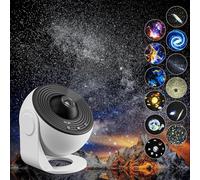 YunLone Projecteur Galaxy, 13 en 1, lumière d'étoiles pour planétarium domestique pour chambre à coucher, nébuleuse rotatif à 360°, lampe de nuit ciel étoilé avec 12 constellations du système solaire