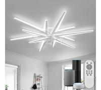 YUNLONG Ventilateur de Plafond Moderne 92cm avec Lumière LED Dimmable et Télécommande | Connecté Alexa (Bluetooth, sans WiFi), Moteur Ultra-Silencieux pour Chambre et Salon, Blanc