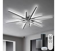 YUNLONG Ventilateur de Plafond Moderne 92cm avec Lumière LED Dimmable et Télécommande | Connecté Alexa (Bluetooth, sans WiFi), Moteur Ultra-Silencieux pour Chambre et Salon, Noir