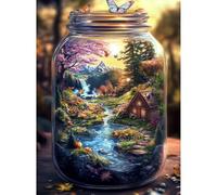 Yunlus Casse-tête pour Adultes 1000 Pièces Impossible Difficile Casse-tête pour Adultes Puzzles 1000 Pièces Monde en Bouteille Rêve de la Nature Puzzles 1000 Pièces 70x 50 cm
