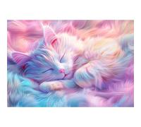 Yunlus Puzzle pour adultes 1000 pièces Chat doux 1000 pièces Puzzles impossibles difficiles difficiles pour adultes Chaton endormi Puzzle 1000 pièces 71,1 x 50,8 cm