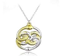YUNMENG The Never Ending Story Collier à chaîne en or avec double serpents Auryn, Métal