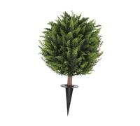 Yunmeryker 2 Pièces Arbre Artificiel Topiaire Buisson Réaliste PVC Arbuste Faux Installation Instantanée Convient pour Décoration Festive Extérieur Maison, 1 Pcs